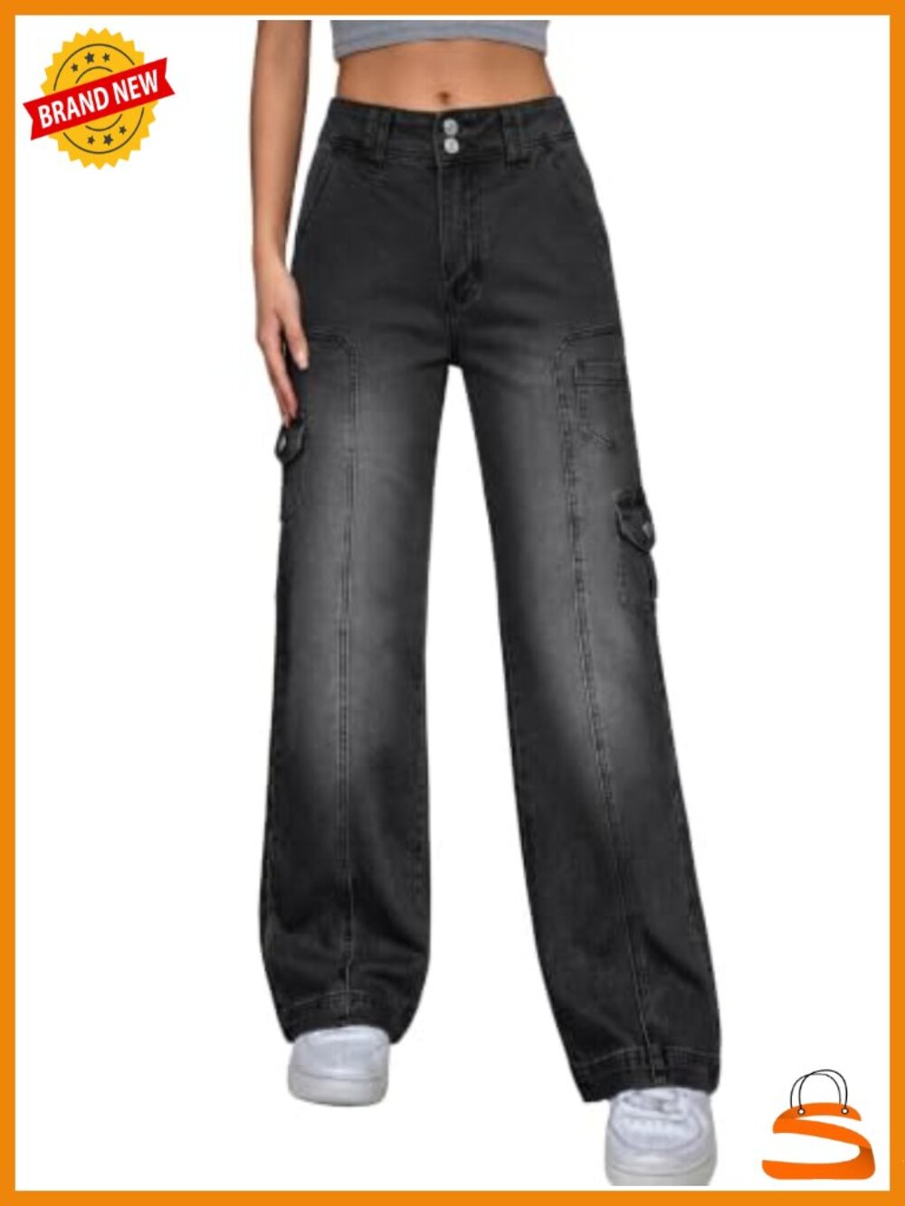 Y2K Wide Leg Baggy Cargo Jeans with Pockets Vintage Streetwear
